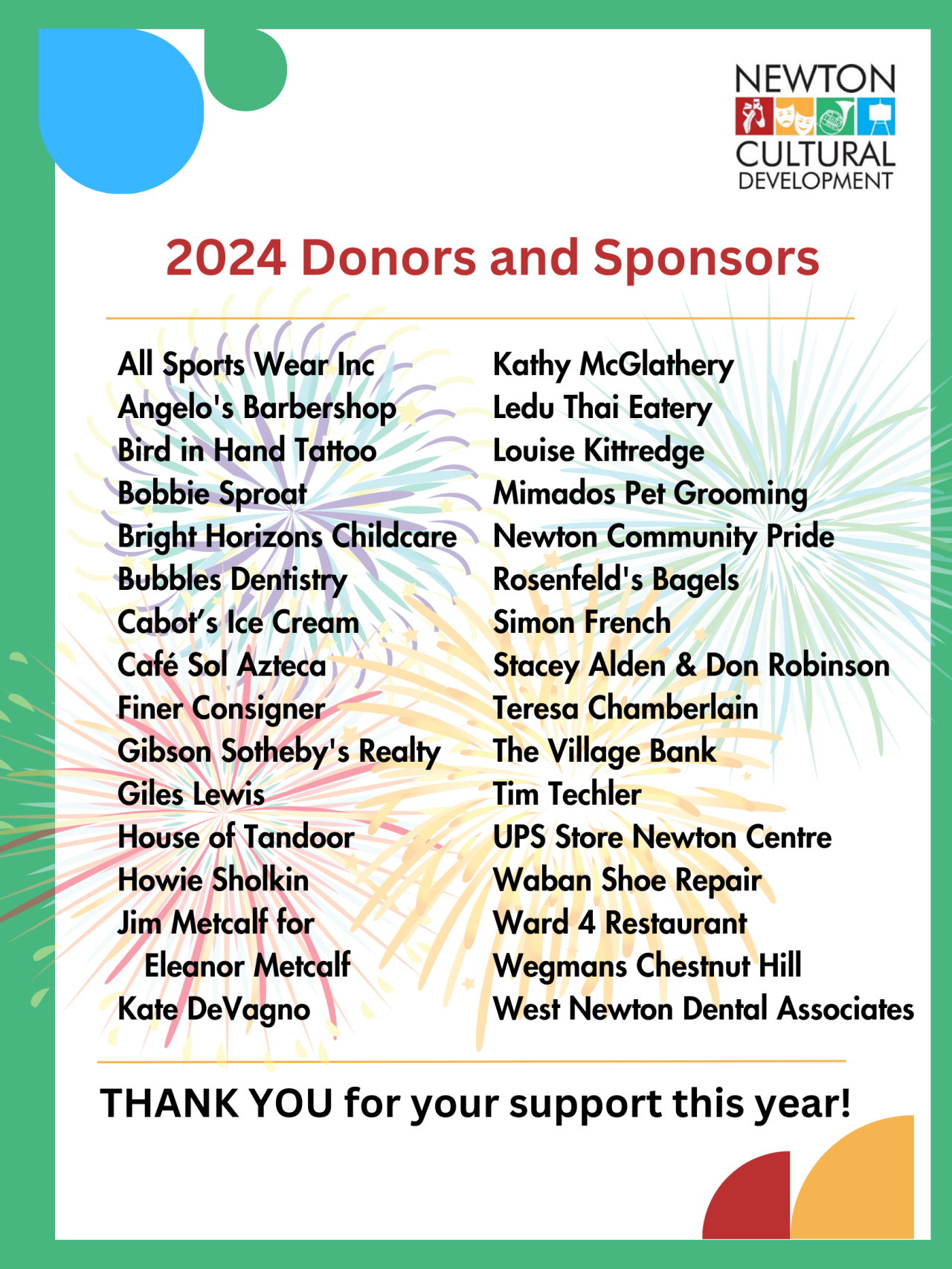 2024 Donors and Sponsors graphic 