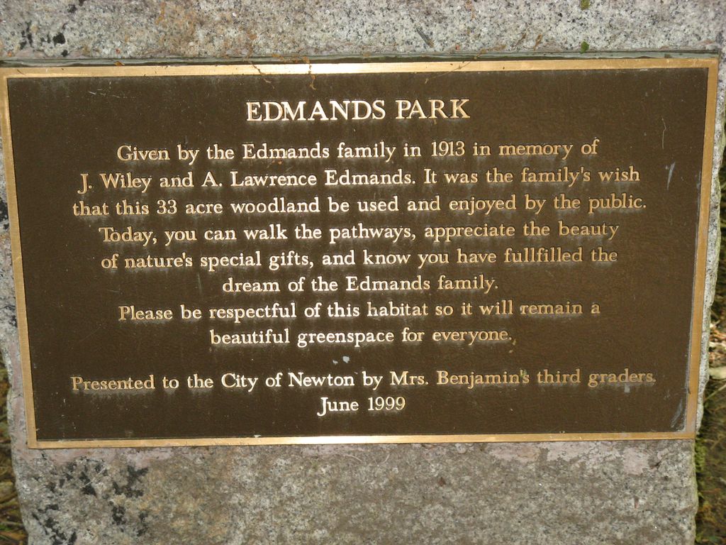 Edmands Pk Plaque