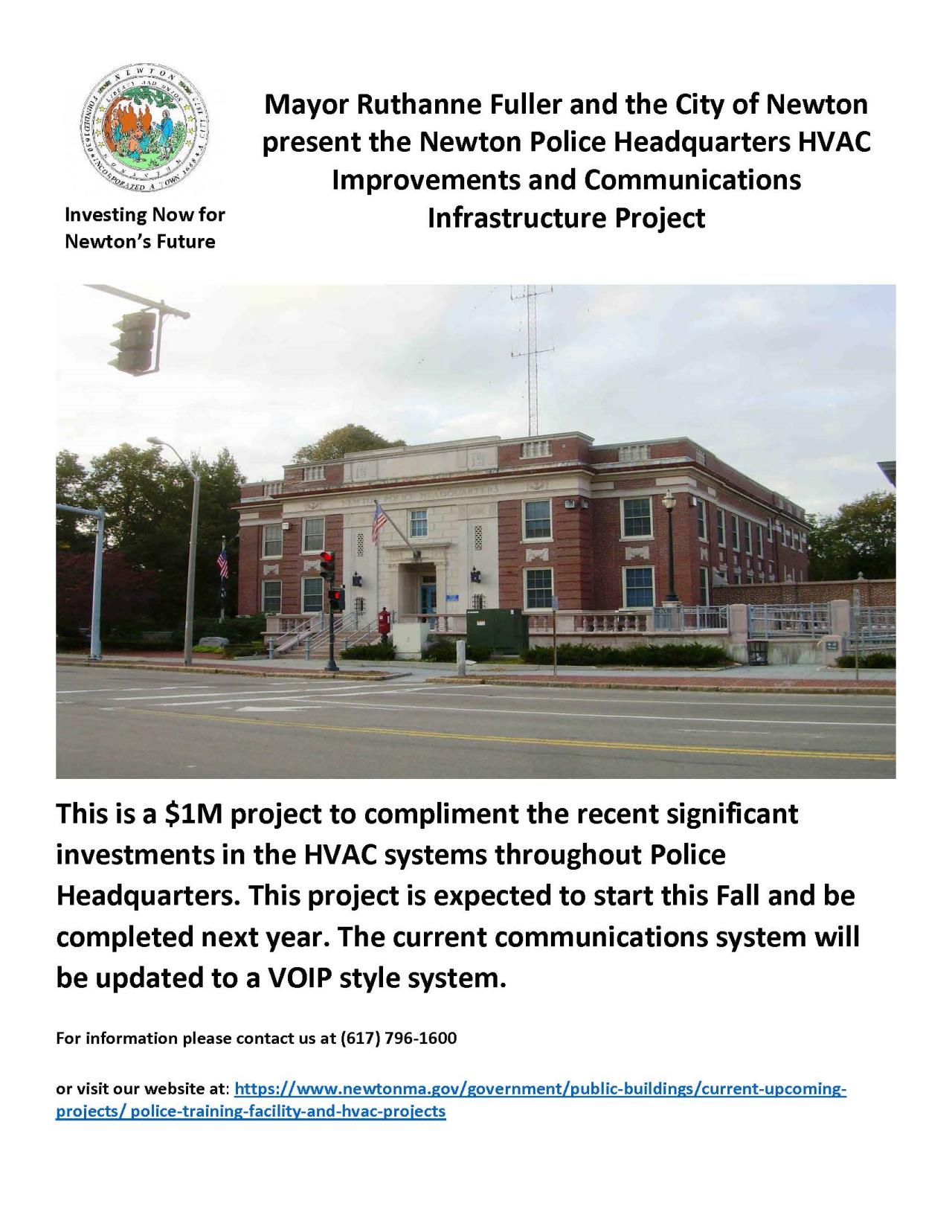 07.05.2021 Police HQ HVAC Improvements Project Flyer